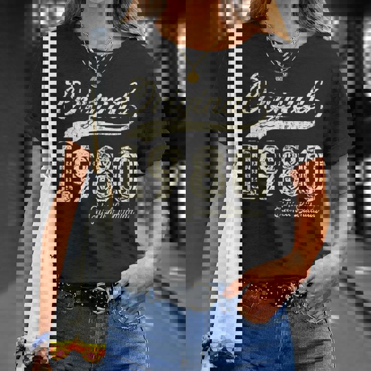 Original 1980 44 Años Cumpleaños Hombre Fabricado En 1980 Camiseta unisex Regalos para ella