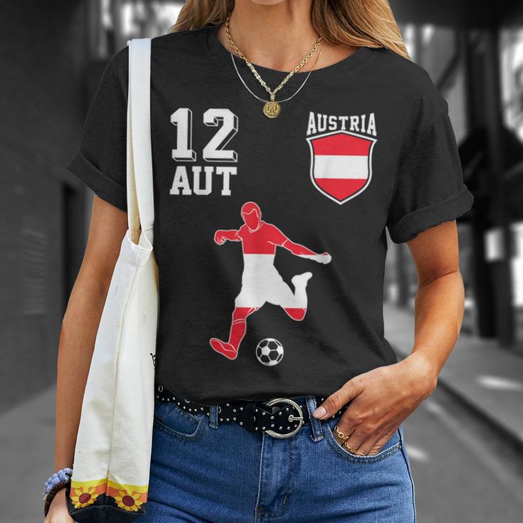 Österreich Fan Em Spieler Ball Nummer 12 T-Shirt Geschenke für Sie