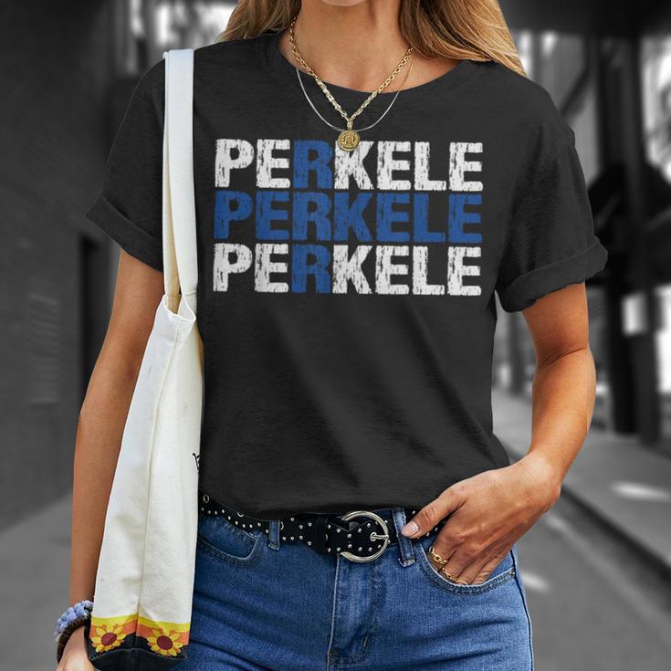 Perkele Finnish Flag Finland Suomi Distressed T-Shirt Geschenke für Sie