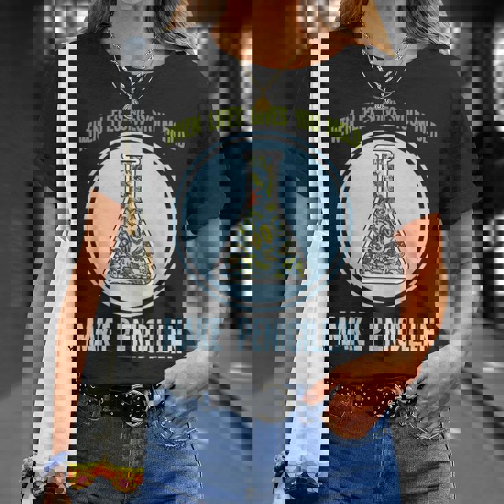 Pharmacy Bacteria Humor Mold Make Penicillin Joke T-Shirt - Monsterry