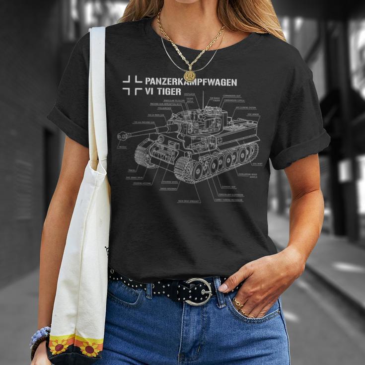 Plan Du Char Allemand Tigre I De La Seconde Guerre Mondiale T-Shirt Cadeaux pour elle