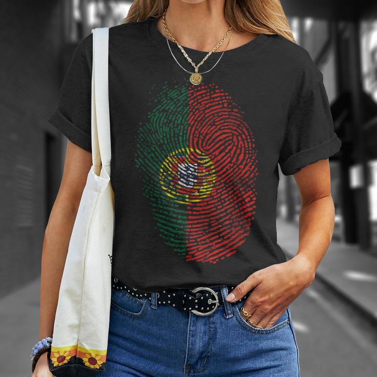 Portugal Flag Fingerprint T-Shirt Geschenke für Sie