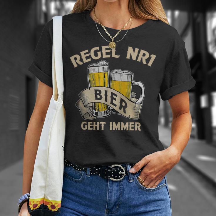 Regel Nr 1 Bier Geht Immer T-Shirt Geschenke für Sie