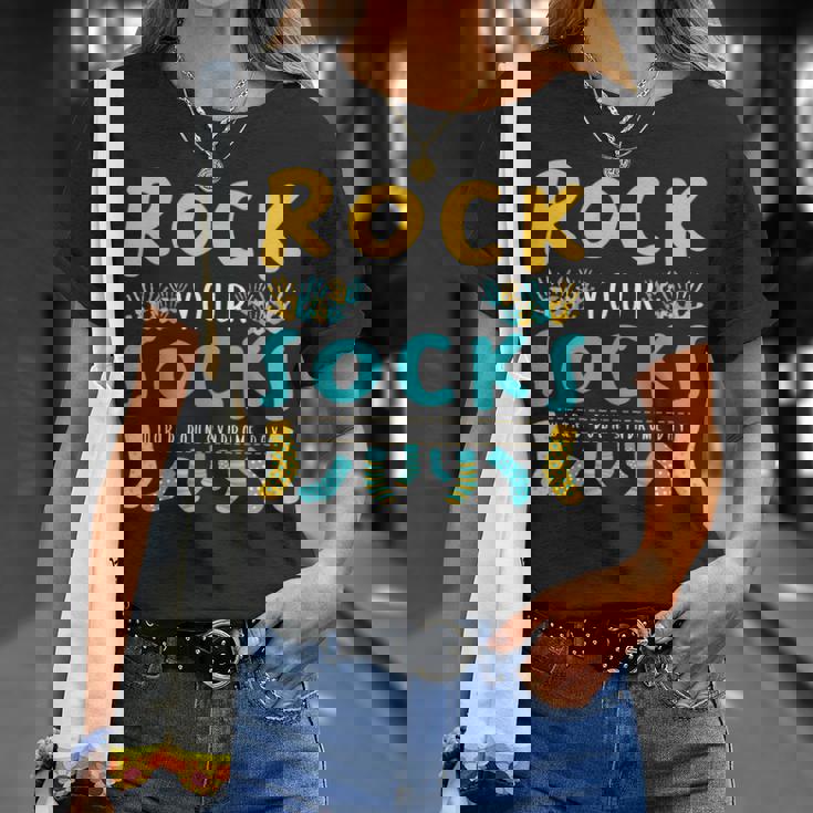 Rock Your Socks World Down Syndrome Day Chromosome Abnormal T-Shirt ...