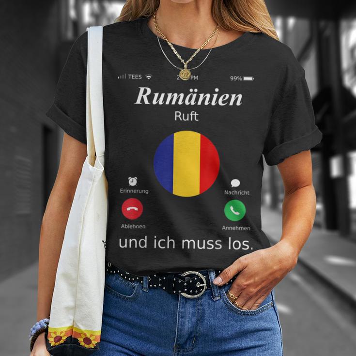 Romania Ruft Und Ich Muss Los Romania Flag T-Shirt Geschenke für Sie