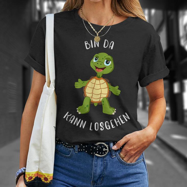 Schildkröte Bin Da Kann Losgehen Statement Motif T-Shirt Geschenke für Sie