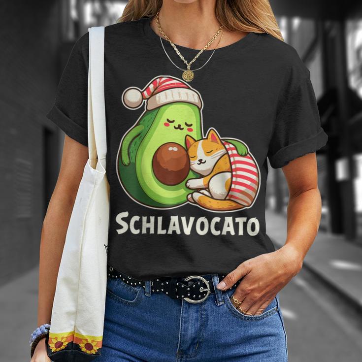 Schlavocato Official Sleep Pyjamas Sleep Avocado Cat T-Shirt Geschenke für Sie