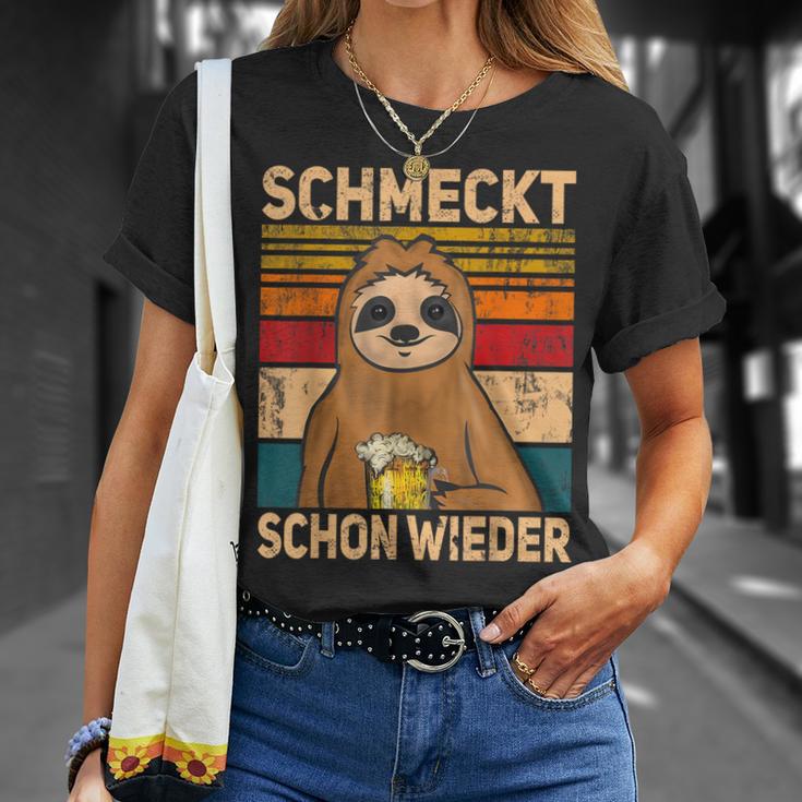 Schmatz Schon Wieder Bier Drinker Sauf Sloth S T-Shirt Geschenke für Sie