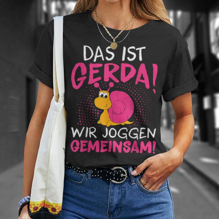 Schnecke Sport Running Das Ist Gerda Wir Joggen Gemeinsam S T-Shirt Geschenke für Sie