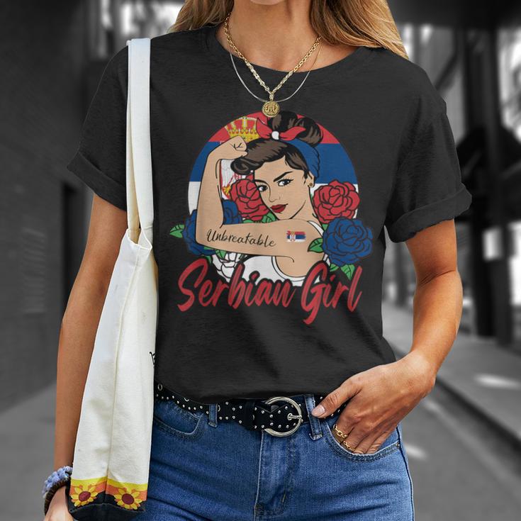 Serbian Girl Serbia Woman Serbs Flag T-Shirt Geschenke für Sie