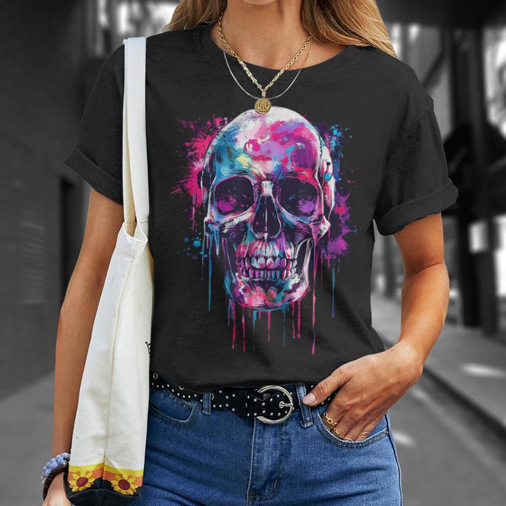 Skeleton Skull Biker Rocker Skull Punk Rock T-Shirt Geschenke für Sie