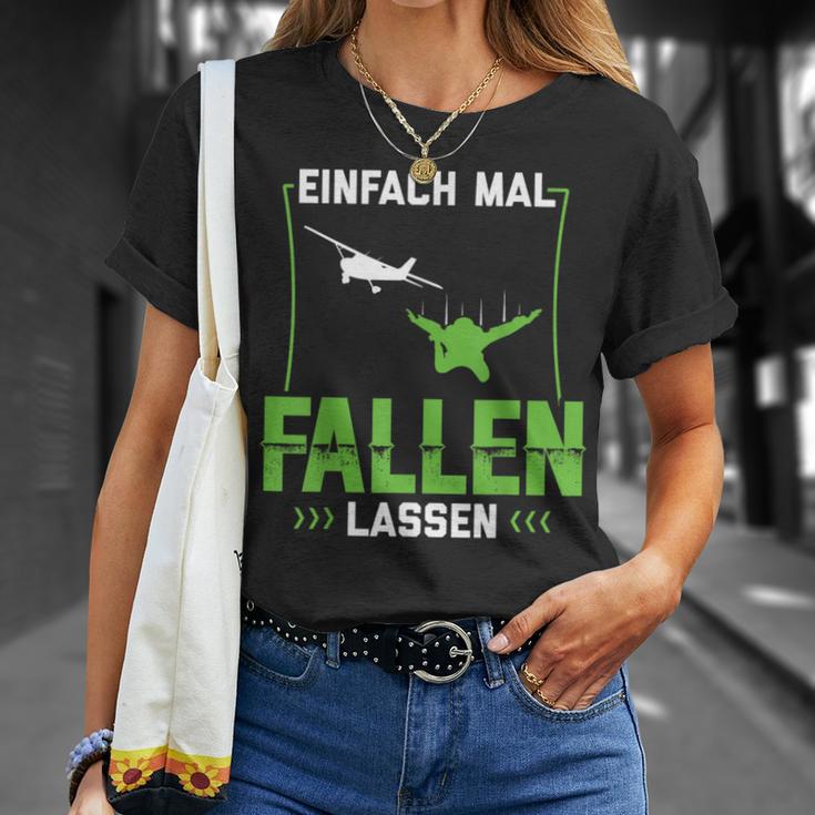 Skydive Parachute Jumping Einfach Mal Fallen Simply Fall T-Shirt Geschenke für Sie