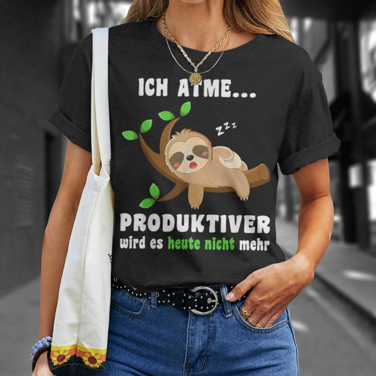 Sloth Sleep Ich Atme Produktiver Sloth T-Shirt Geschenke für Sie