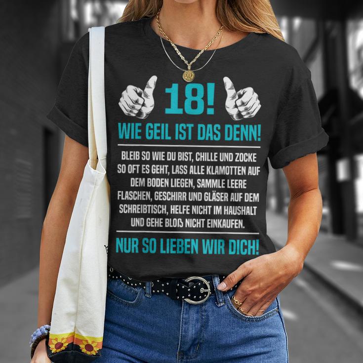 Son 18 Wie Geil Ist Denn 18Th Birthday T-Shirt Geschenke für Sie