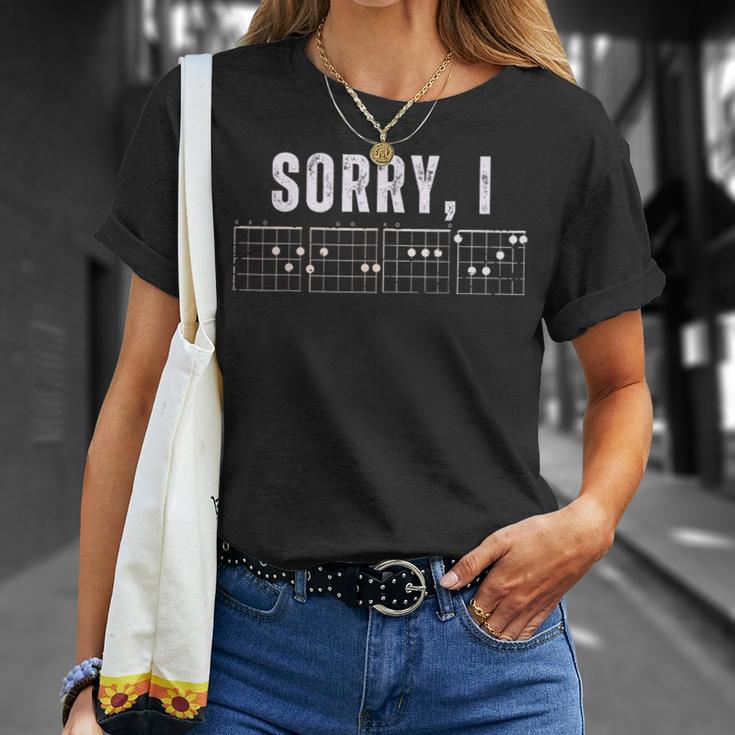 Sorry I-Dgaf Hidden Message Guitar Chords Cool For Women T-Shirt Geschenke für Sie