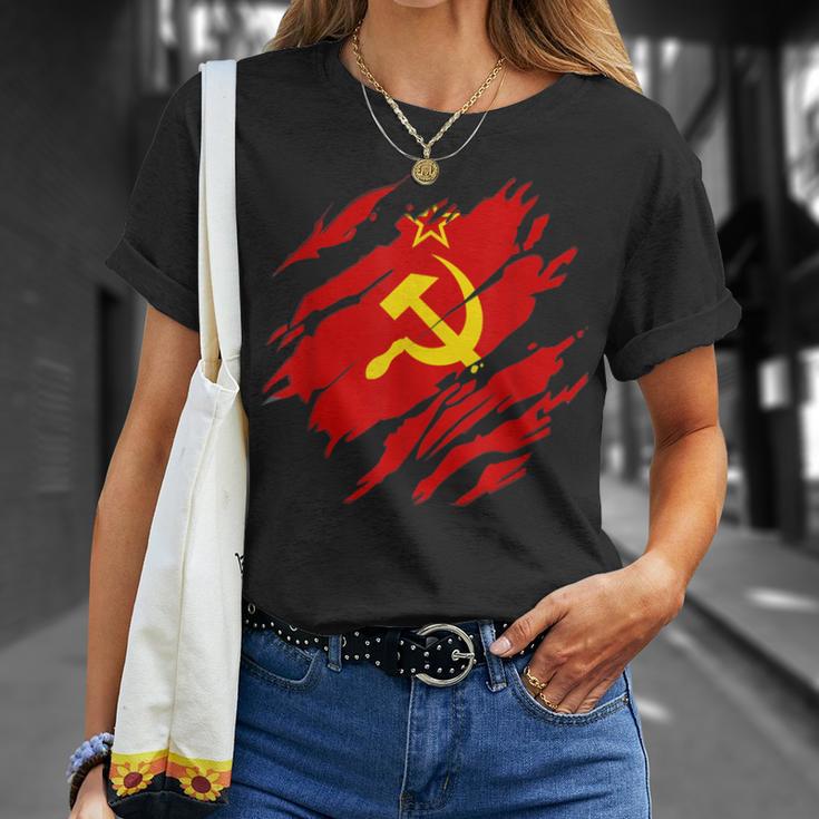 Soviet Flag Retro Ussr Soviet Union Cccp T-Shirt Geschenke für Sie