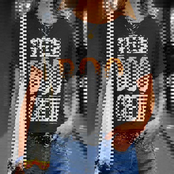 Speech Boo Crew Teacher Language Pathologist Halloween Premium T-Shirt Gifts for Her