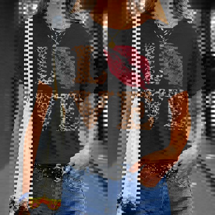 Stampa Leopardata Amore Labbra Rosse Maglietta Regalos para ella