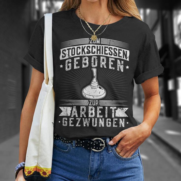 Stockfeuer Geboren Work Gezzwungen Icestock Sport T-Shirt Geschenke für Sie