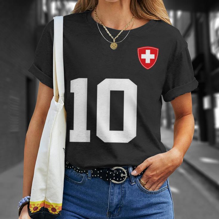 Switzerland 10 Sport Enthusiast Swiss Flag Suisse Fan Jersey T-Shirt Geschenke für Sie