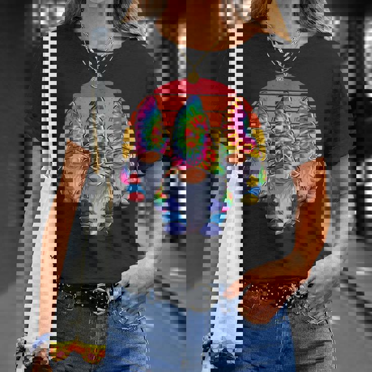 Trois Nains Hippies Nains De Paix Drôles Et Rétro Cravate T-Shirt Cadeaux pour elle