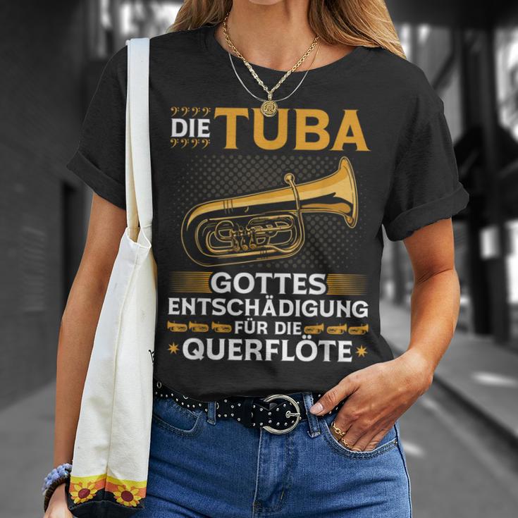 Tuba Entschädigung Querflöte Blasmusik Festival Bass Tubist T-Shirt Geschenke für Sie