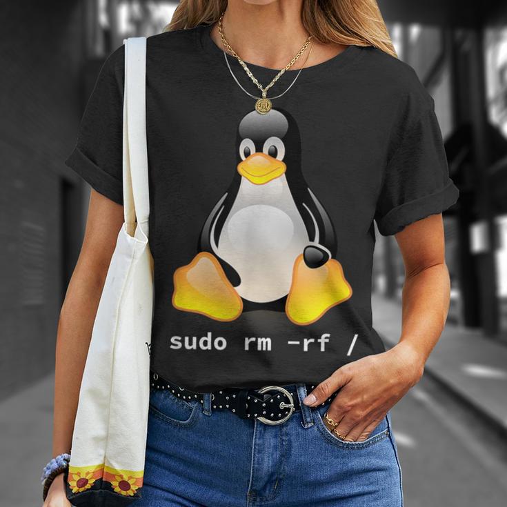 Tux Linux Penguin Sudo Rm -Rf Computer Science T-Shirt Geschenke für Sie