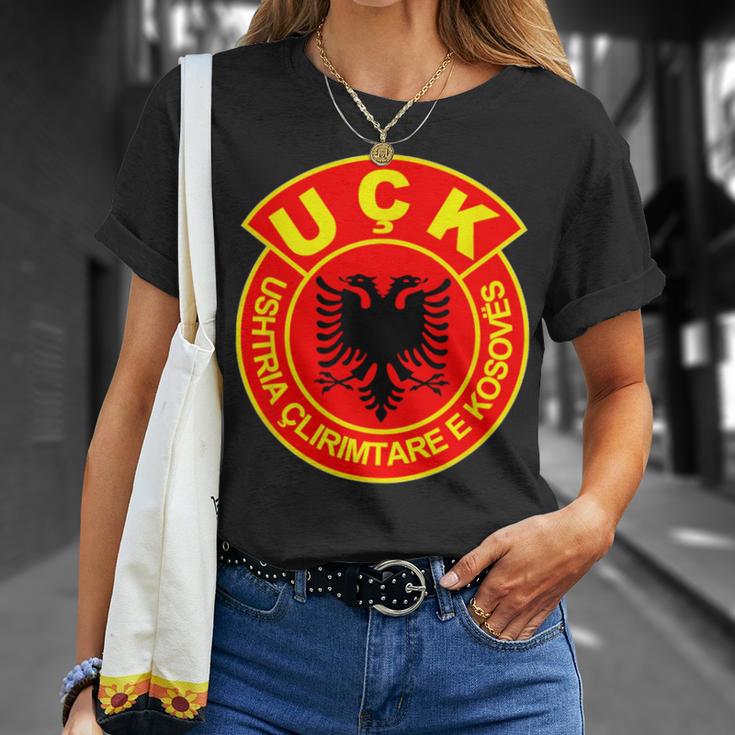 Uqk Flag Kosovo Albaner Uck Jashari Army Eagle T-Shirt Geschenke für Sie