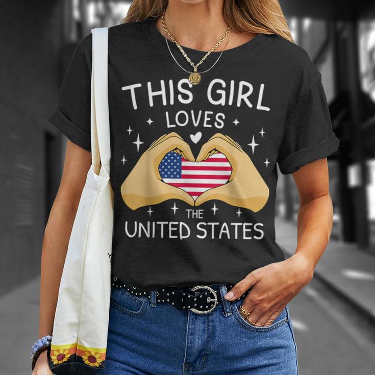 Usa Flag American Flag Heart Slogan America Usa T-Shirt Geschenke für Sie