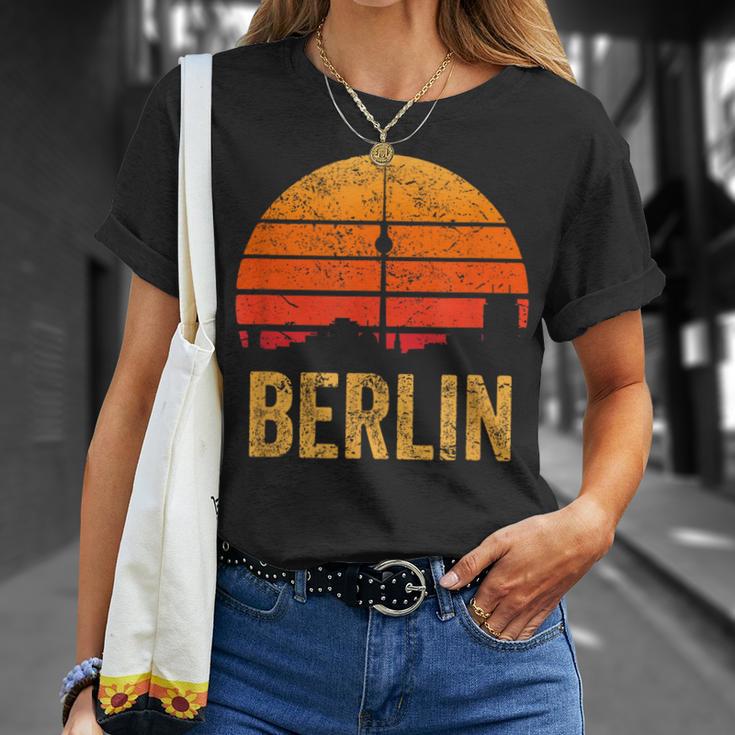 Vintage 80S Retro Berlin Silhouette Skyline Souvenir T-Shirt Geschenke für Sie