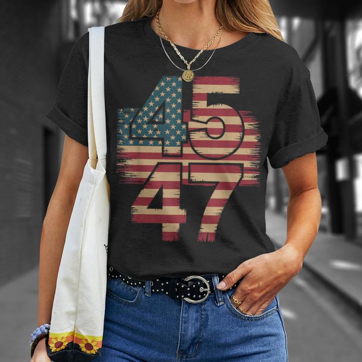 Vintage American Flag Retro 45 47 Trump 2024 T-Shirt Geschenke für Sie