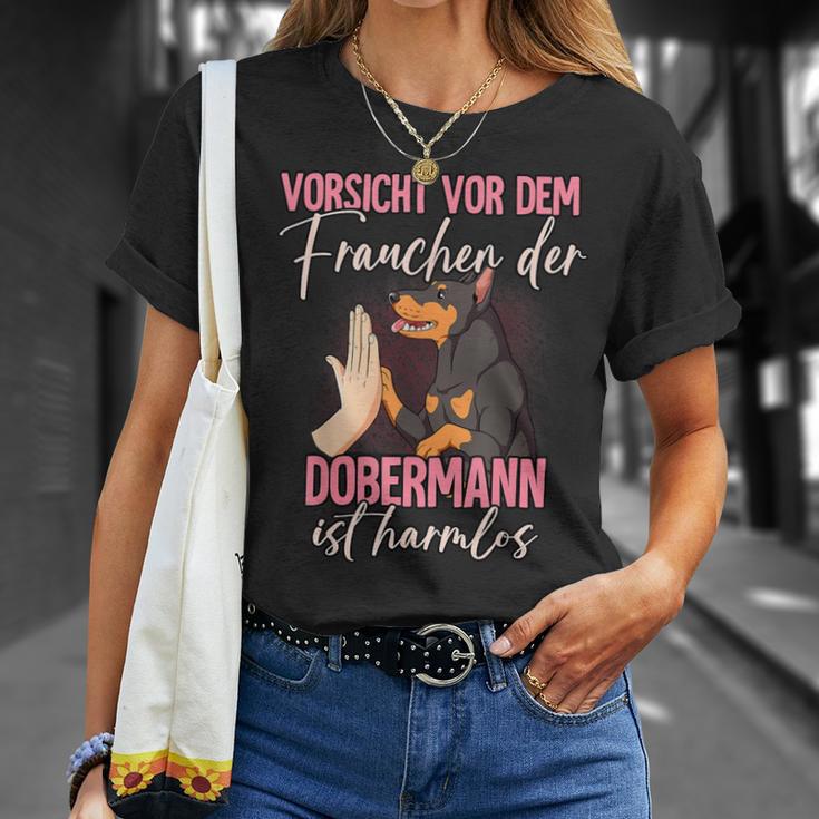 Vorsichtor Dem Frauchen Dobermann T-Shirt Geschenke für Sie