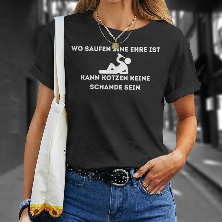 Wo Saufen Eine Ehre Ist Kann Kotzen Keine Schande Sein Kann Kot T-Shirt Geschenke für Sie