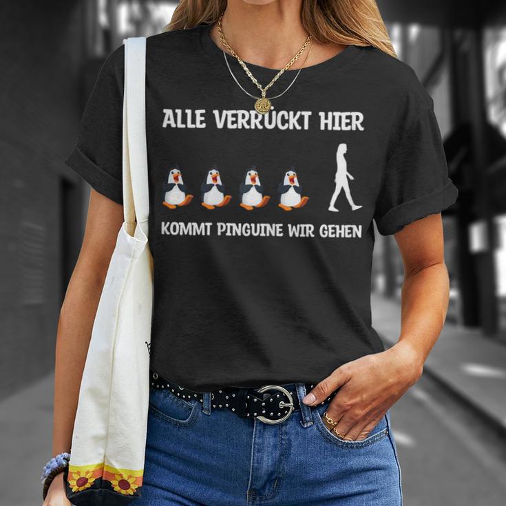 Women's Allerazy Hier Kommt Penguin S T-Shirt Geschenke für Sie