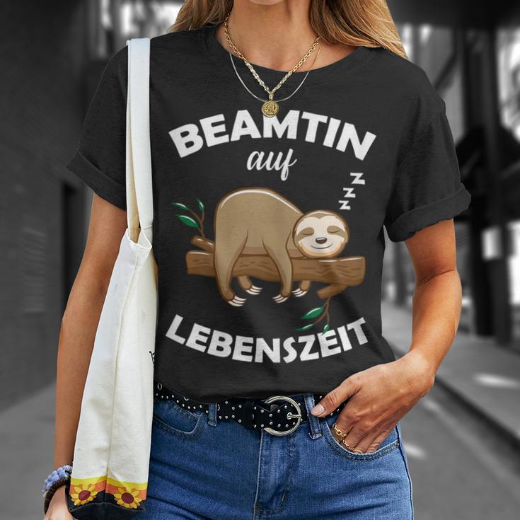 Women's Beamtin Auf Lebenszeit Officials Status Beamtung Sloth T-Shirt Geschenke für Sie