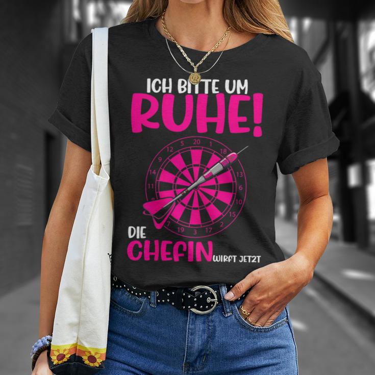 Women's Darts Ich Bitte Um Ruhe Die Chefin Wirft Jetzt T-Shirt Geschenke für Sie