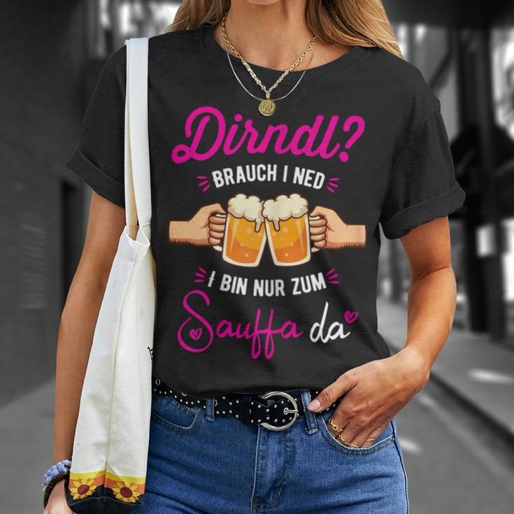 Women's Dirndl Costume I Ned Bin Nur Zum Sauffa Da Oktoberfest T-Shirt Geschenke für Sie