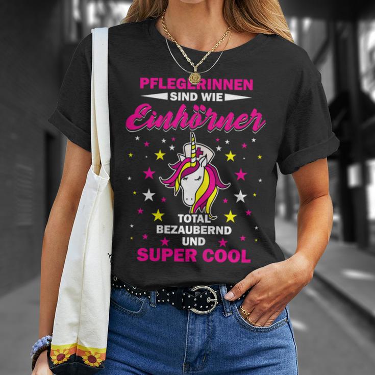 Women's Nursing Unicorn Care Altenpfleger Slogan T-Shirt Geschenke für Sie