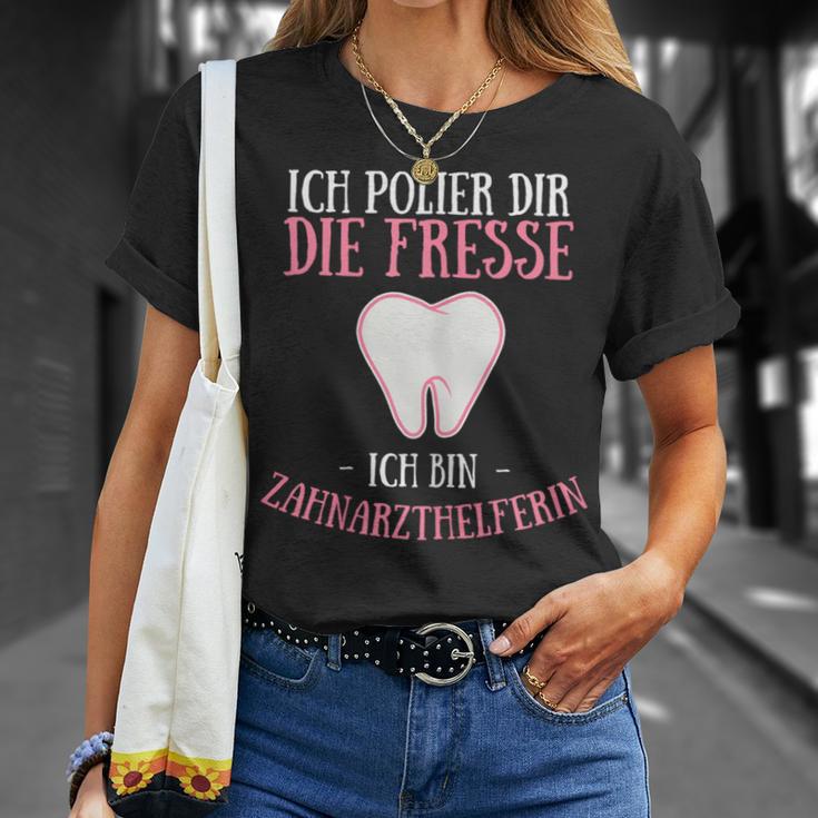 Women's Ich Polier Dir Die Fresse Ich Bin Zahnarzthhelfer T-Shirt Geschenke für Sie