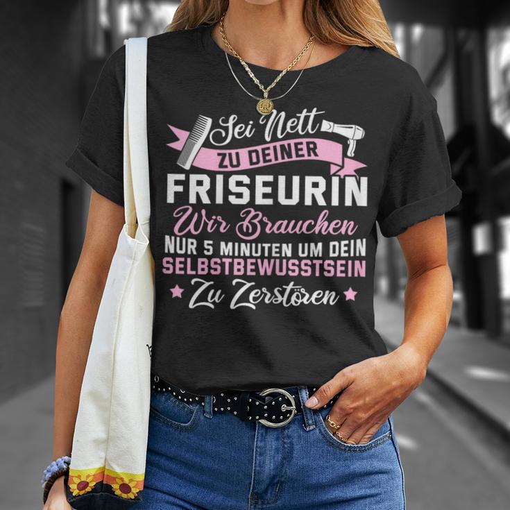 Women's Sei Nett Zu Dein Haarer Be Nice To Your Hairdresser T-Shirt Geschenke für Sie