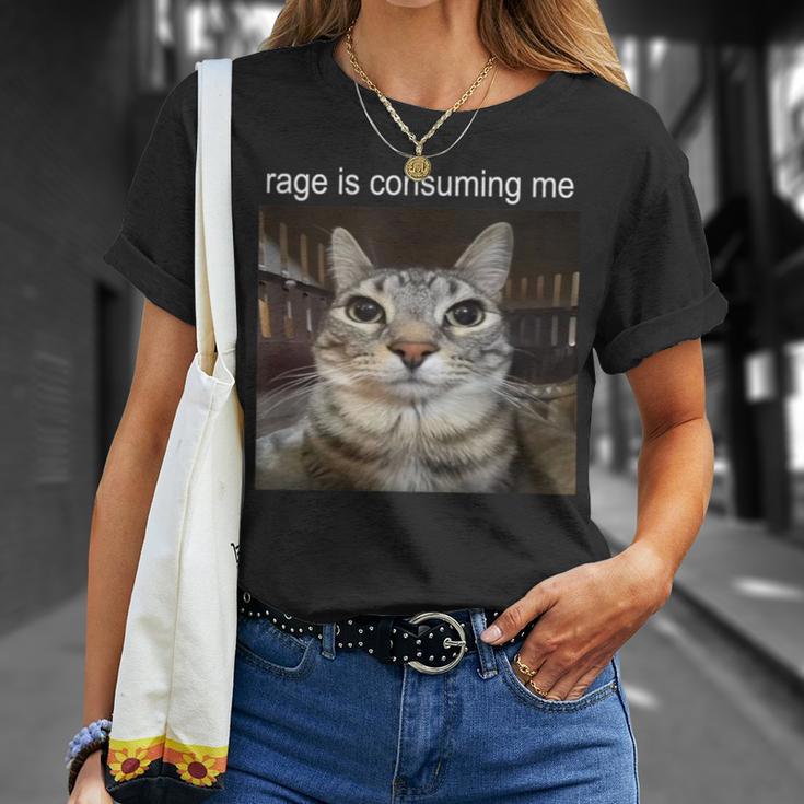 Wuterzehrt Mich Dummes Starrendes Katzen-Meme T-Shirt Geschenke für Sie