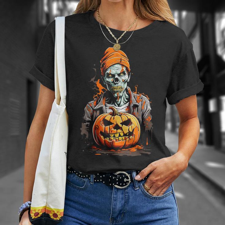 Zombie And Pumpkin T-Shirt Geschenke für Sie