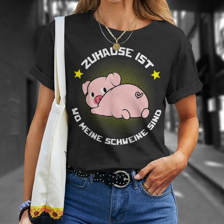 Zuhause Ist Wo Meine Schweine Sind Für Bauern & Farmers T-Shirt Geschenke für Sie