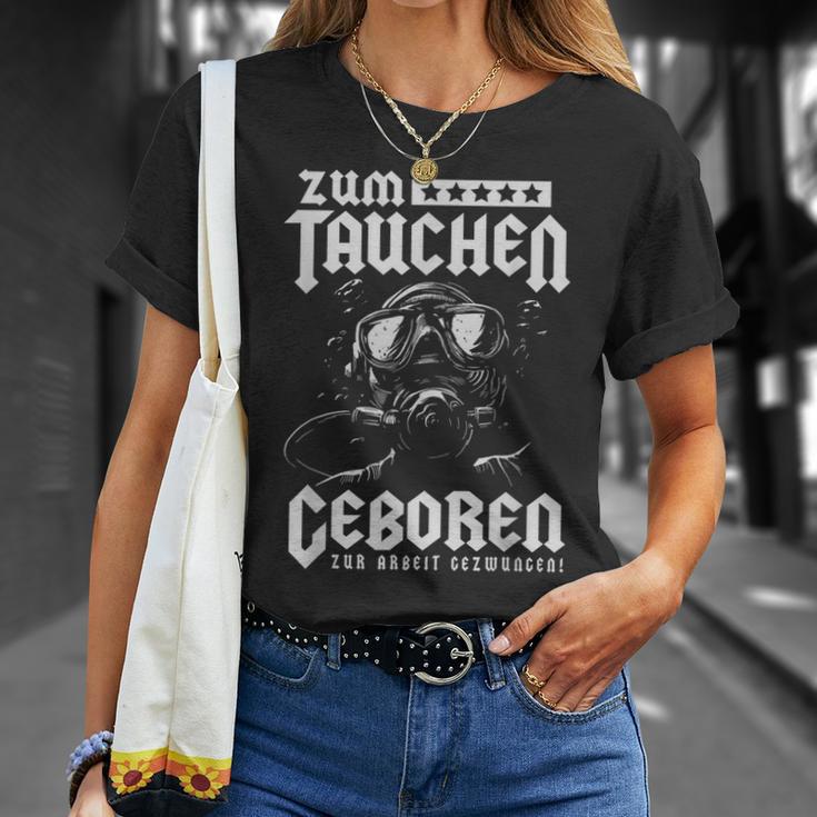 Zum Dive Geboren Zur Arbeit Gezwungen Scuba Diver S T-Shirt Geschenke für Sie