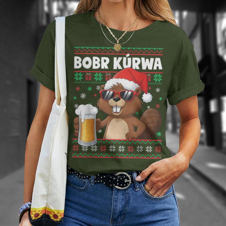 Bob Kurwa X Xmas Beer Flannelette Christmas Beer T-Shirt Geschenke für Sie