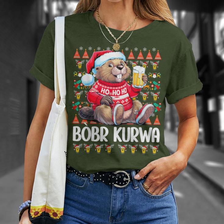 Bòbr Kurwa Christmas Jumper Polish Beer Bober Xmas Kurwa T-Shirt Geschenke für Sie