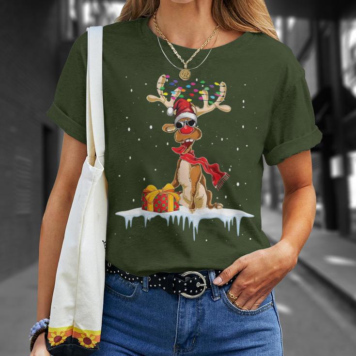 Christmas Women's For Him Reindeer T-Shirt Geschenke für Sie