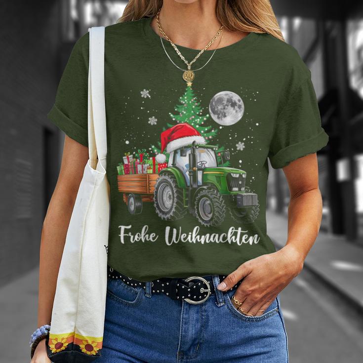 Fröhliche Weihnachten Santa Tractor Bauer Fährt Christmas T-Shirt Geschenke für Sie