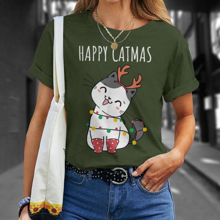 Happy Catmas Lustiges Weihnachts Katze Christmas Tree T-Shirt Geschenke für Sie