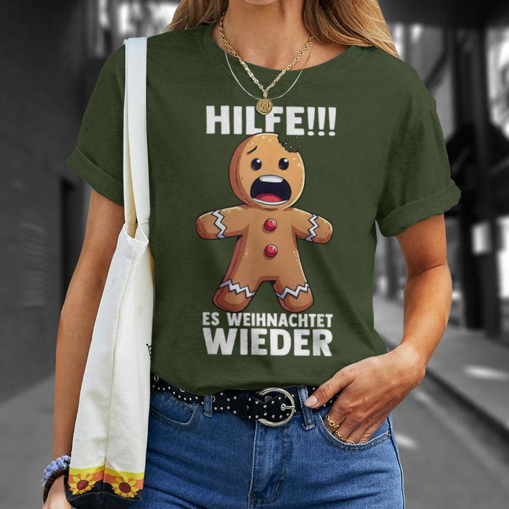 Hilfe Es Weihnachtet Wieder X Xmas Christmas Gingerbread T-Shirt Geschenke für Sie